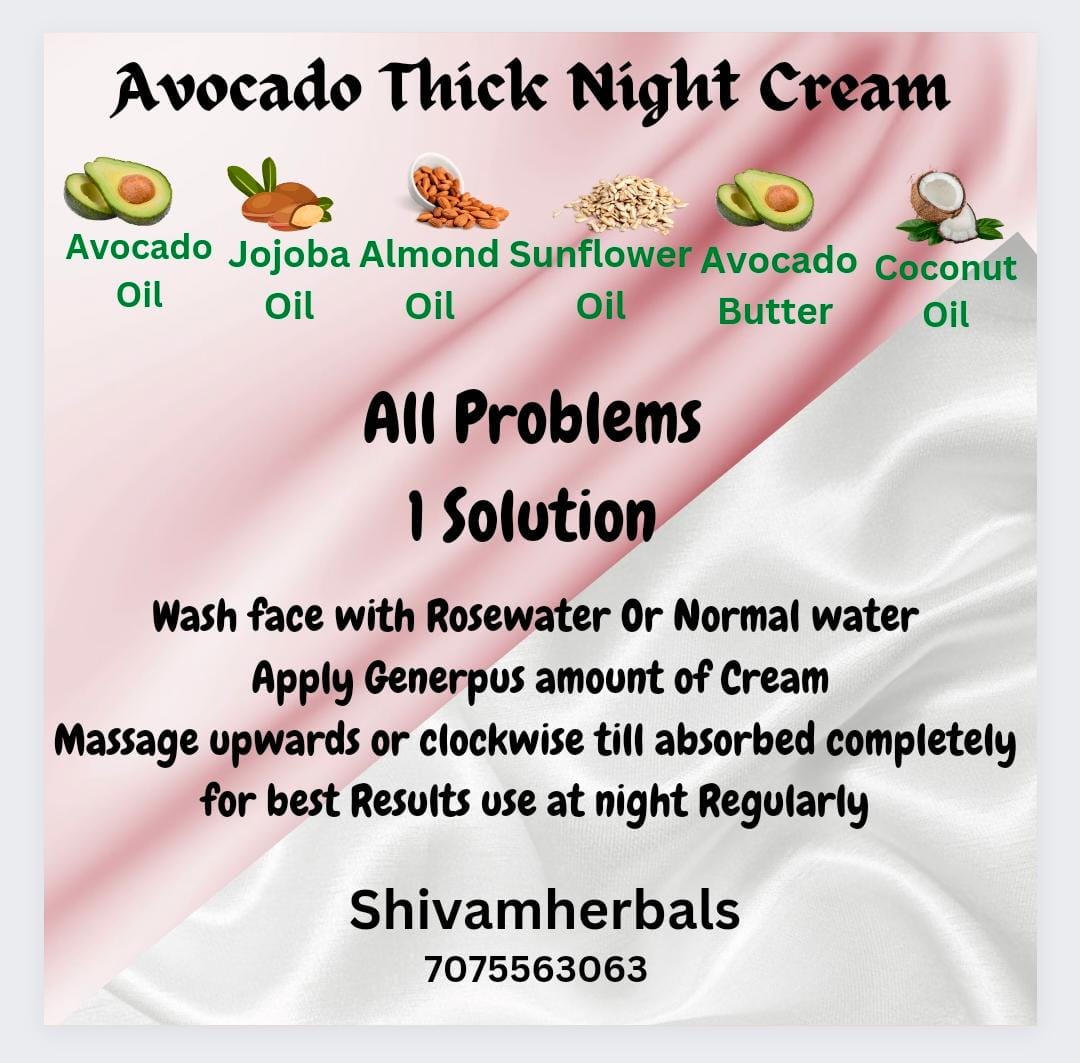 Avocado Thick night cream 7 days Challange