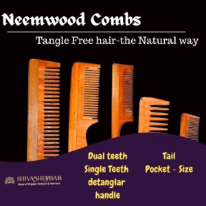 Neem wood Comb and Cotton Ear Bud